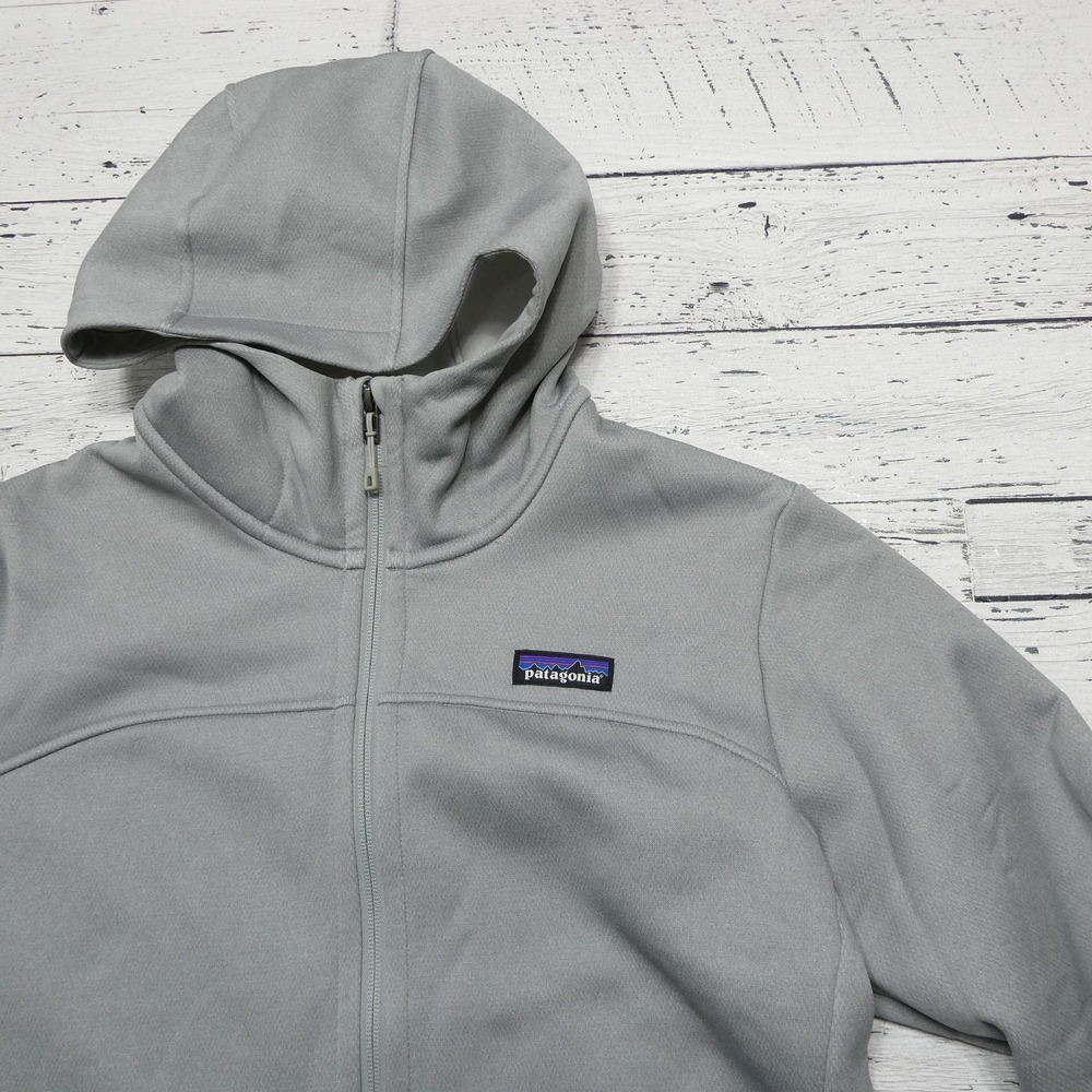Patagonia Hoodie Womens Large Gray Hooded Full Zip Fleece QS Hockey Training - Picture 2 of 10